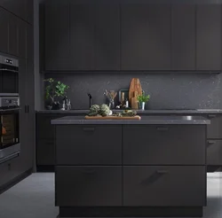 Black Base In The Kitchen Interior