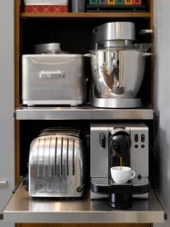 Coffee machine design in the kitchen