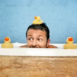 Duckling in the bath photo