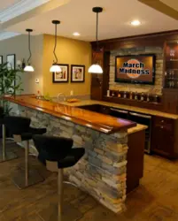 Дизайн гостиной с баром