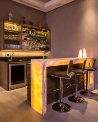 Дизайн гостиной с баром
