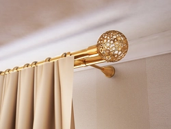 Ceiling curtain rods for kitchen photo