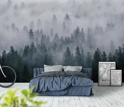 Wallpaper Forest In The Bedroom Interior Photo