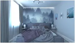 Wallpaper Forest In The Bedroom Interior Photo