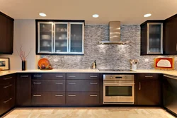 Photo of brown wallpaper in the kitchen