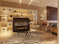 Piano in modern living room interior