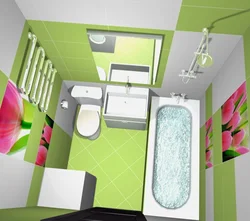 Interior design of a bathroom combined with a toilet sq m