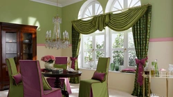 Color combination for kitchen curtains photo