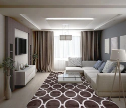 Modern Living Room In Light Colors Design With TV