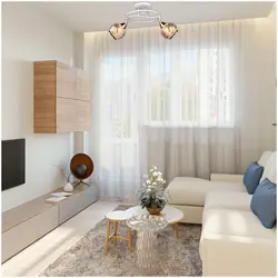 Современная гостиная в светлых тонах дизайн с телевизором