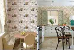 Wallpapered kitchen design
