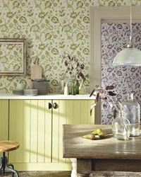 Wallpapered Kitchen Design