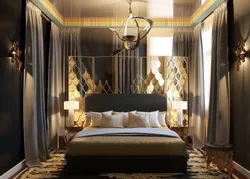 Gold bedroom interior
