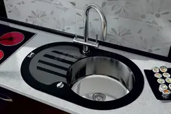 Kitchen design with round sinks