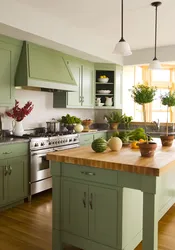 Kitchen Design With Green Cabinets