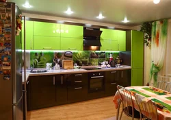 Kitchen design with green cabinets