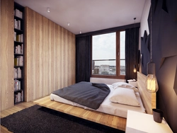 Large bedroom interior with one window