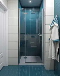 Square bathroom design with shower