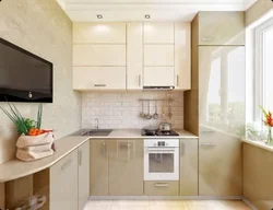 Kitchen design with TV 8 sq m