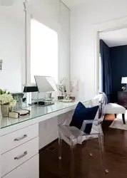 Table by the window in the bedroom photo design