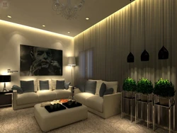 Light bulbs for suspended ceilings in the living room photo in the apartment