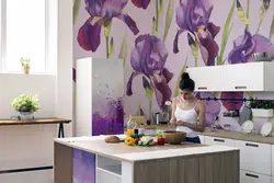 Дызайн кухні з вялікімі кветкамі
