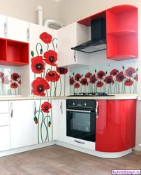 Kitchen Design With Large Flowers