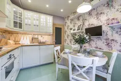 Kitchen design with large flowers