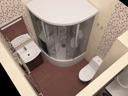Bathroom design with shower in Khrushchev