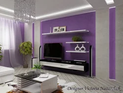 Living room design lilac white