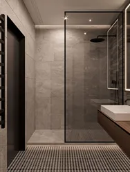 Bathroom design with gray shower