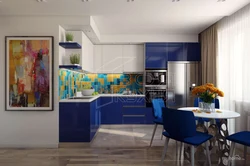 Kitchen Yellow And Blue Design