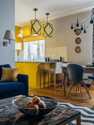 Kitchen yellow and blue design