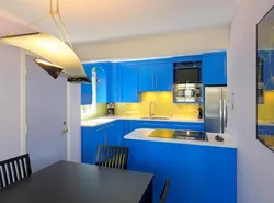 Kitchen yellow and blue design