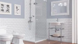 Плитка стена в интерьере ванной фото