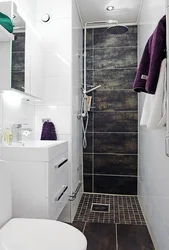 Плитка в маленькой ванне с душем дизайн