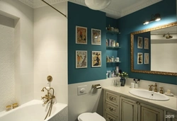Дизайн ванны с покрашенными стенами фото