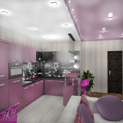 Dusty rose kitchen in the interior