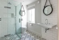 Bathroom design with railing