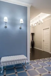 Hallway interior white and blue
