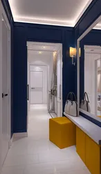 Hallway interior white and blue