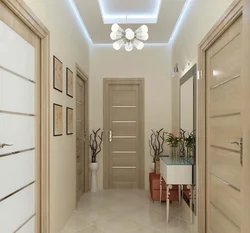 Light Design Of The Corridor And Kitchen