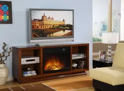 Electric fireplaces in the apartment for TV photo