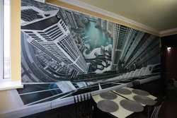 Airbrushing on the wall in the apartment with your own photos