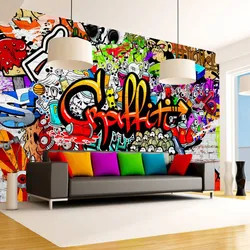 Graffiti in the living room interior
