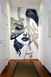 Graffiti in the living room interior