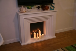 Fireplaces in an apartment made of plasterboard photo