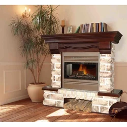 Fireplaces in an apartment made of plasterboard photo