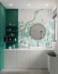 Bathroom wall decoration photo