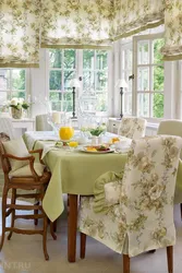 Curtains With Flowers In The Kitchen Interior